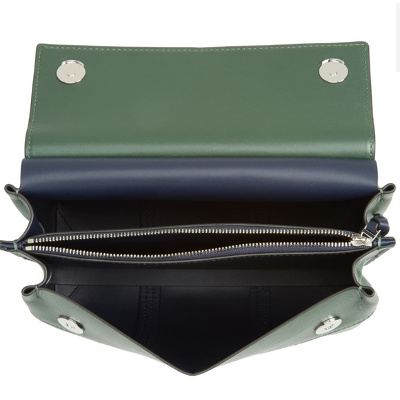 NWOT Tory Burch Block T Leather Crossbody Bag Green - Picture 4 of 17